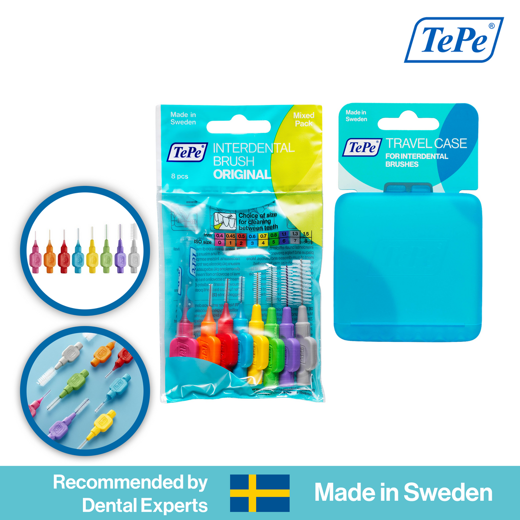 TePe Original Interdental Brushes Mixed Pack + Case